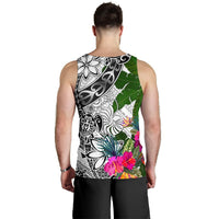 New Caledonia Men's Tank Top White - Turtle Plumeria Banana Leaf Crest - Polynesian Pride