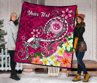 FSM Custom Personalised Premium Quilt - Turtle Plumeria (PINK) - Polynesian Pride