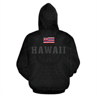 Polynesian Kamapuaa Flag of Hawaii Hoodie Grey Hawaiian Mythology Style - Polynesian Pride