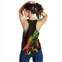 Tokelau Polynesian Women Tank Top - Turtle With Blooming Hibiscus Reggae - Polynesian Pride