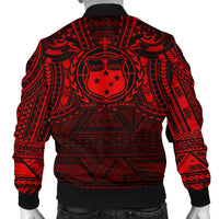 Samoa Spirit Men's Bomber Jacket (Red) - Polynesian Pride