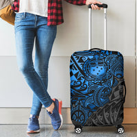 Samoa Polynesian Luggage Covers - Blue Turtle Flowing - Polynesian Pride