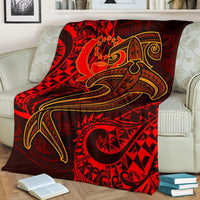 Pohnpei Premium Blanket - Red Shark Polynesian Tattoo - Polynesian Pride