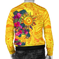 Polynesian Men's Sweaters - Vanuatu Symbols With Hibiscus - Polynesian Pride