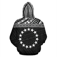Cook Islands Polynesian Zip up Hoodie Horizontal Black - Polynesian Pride