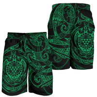 Polynesian Hawaii Men's Short - Green Turtle Tribal Green - Polynesian Pride