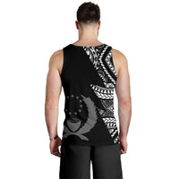 Pohnpei Personalised Custom Men's Tank Top - Micronesian Pattern Flash Black - Polynesian Pride
