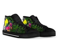 Palau High Top Shoes - Turtle Plumeria Banana Leaf - Polynesian Pride