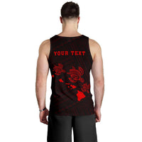 Hawaii Kakau Polynesian Three Turtles Map Personalized Men's Tank Top - Red - Polynesian Pride