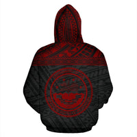 Federated States of Micronesia All Over Zip up Hoodie Red Style - Polynesian Pride