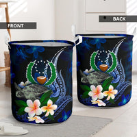 Pohnpei Micronesia Laundry Basket - Turtle With Plumeria Flowers - Polynesian Pride
