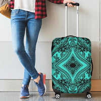 Polynesian Plumeria Mix Turquoise Black Luggage Covers Turquoise - Polynesian Pride