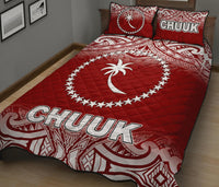 Chuuk Quilt Bed Set - Chuuk Flag Red Fog Style - Polynesian Pride