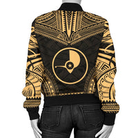 Yap Polynesian Chief Women'S Bomber Jacket - Gold Version - Polynesian Pride
