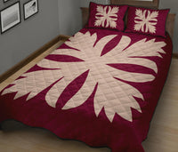 Hawaiian Royal Pattern Quilt Bed Set - Pink - C3 Style - Polynesian Pride