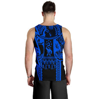 Polynesian Guinea Men's Tank Top - Moana Maui Tattoo With Coat Of Arm Guinea Blue - Polynesian Pride