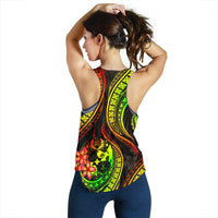 Tonga Polynesian Women Racerback Tank - Reggae Plumeria - Polynesian Pride