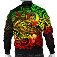Pohnpei Men's Bomber Jacket - Reggae Shark Polynesian Tattoo - Polynesian Pride