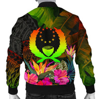 Pohnpei Polynesian Personalised Men's Bomber Jacket - Hibiscus and Banana Leaves - Polynesian Pride