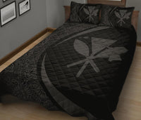 Hawaii Quilt Bed Set - Hawaii Kanaka Polynesian Quilt Bed Set-Circle Style Grey - Polynesian Pride
