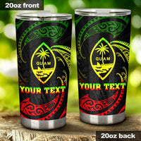 Guam Polynesian Custom Personalised Tumbler - Reggae Tribal Wave One Style 20oz Large Reggae - Polynesian Pride