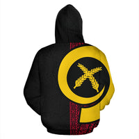 Vanuatu Polynesian Zip up Hoodie Red Line - Polynesian Pride