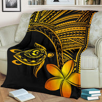 Hawaii Premium Blanket - Hawaii Turtle Plumeria Yellow - Polynesian Pride