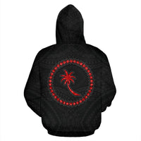 Chuuk Zip up Hoodie Micronesia Chuukese Warrior Red - Polynesian Pride