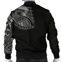 Polynesian Chest Tattoo Men's Bomber Jacket Gray - Polynesian Pride