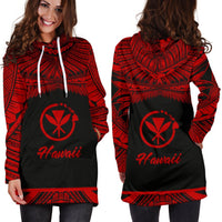 Hawaii Polynesian Women's Hoodie Dress - Hawaii Pride Red Version - Polynesian Pride