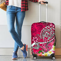 Polynesian Luggage Covers - Turtle Plumeria Pink Color Pink - Polynesian Pride