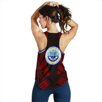 Federated States Of Micronesia Women Racerback Tank - Polynesian Tattoo Red - Polynesian Pride