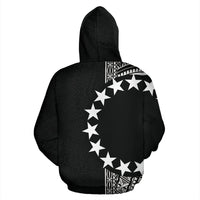 Cook Islands Polynesian Zip up Hoodie Line Black - Polynesian Pride