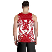 Pohnpei Polynesian Men Tank Top Map Red White - Polynesian Pride