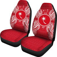 Chuuk Car Seat Cover - Chuuk Flag Map Red White - Polynesian Pride