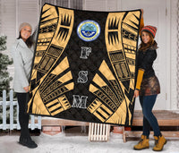 Federated States Of Micronesia Premium Quilt - Federated States Of Micronesia Seal Polynesian Gold Tattoo - Polynesian Pride