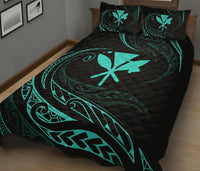 Kanaka Quilt Bed Set - Turquoise - Frida Style - Polynesian Pride