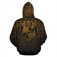 Tonga All Over Zip up Hoodie Lift up Gold - Polynesian Pride