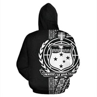 Samoa Polynesian Custom Zip up Hoodie White Line - Polynesian Pride