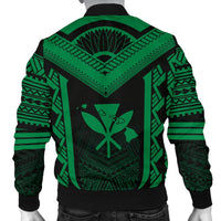 Hawaiian Kanaka Polynesian Men's Bomber Jacket Active Green - Polynesian Pride