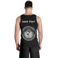 Hawaii Kakau Polynesian Coat Of Arms Personalized Men's Tank Top - White - Polynesian Pride