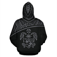 Guam All Over Zip up Hoodie Micronesia Curve Grey Style - Polynesian Pride