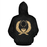 Pohnpei Zip up Hoodie Micronesia Pohnpeian Warrior Gold - Polynesian Pride