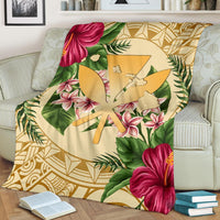 Hawaii Premium Blanket - Kanaka Maoli Premium Blanket Strong Pattern Hibiscus Plumeria AH - Polynesian Pride