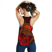 Pohnpei Women's Racerback Tank - Red Shark Polynesian Tattoo - Polynesian Pride