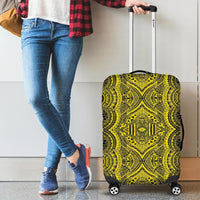 Polynesian Symmetry Yellow Luggage Covers Yellow - Polynesian Pride