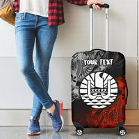 Tahiti Polynesian Personalised Luggage Covers - Vintage Polynesian Turtle Black - Polynesian Pride