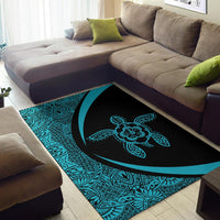 Hawaii Turtle Polynesian Area Rug Circle Style Blue - Polynesian Pride