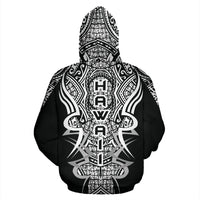 Kanaka Map Zip up Hoodie White Armor Style - Polynesian Pride