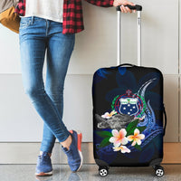 Samoa Polynesian Luggage Covers - Turtle With Plumeria Flowers - Polynesian Pride